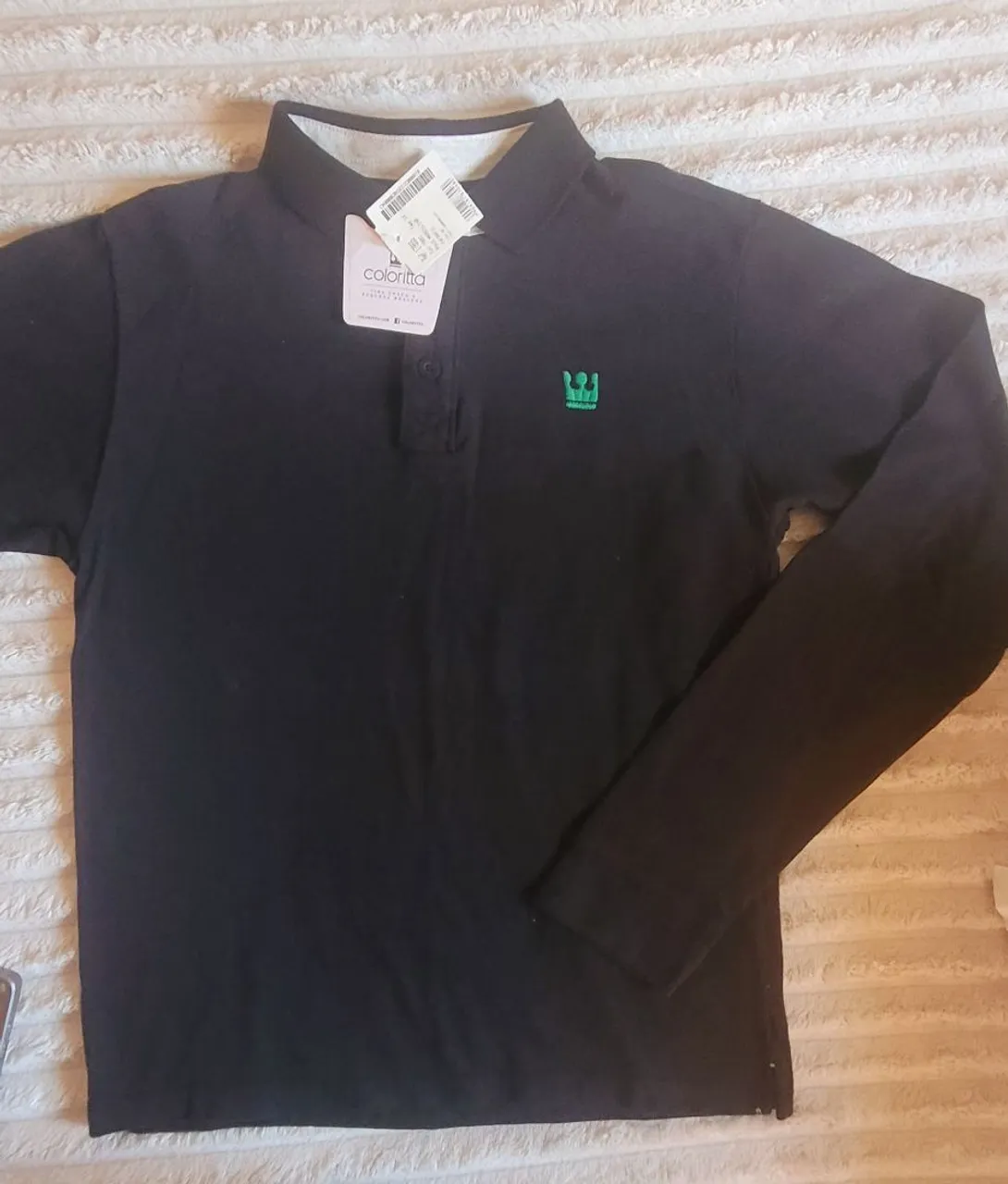 Camiseta Polo Colorita Infantil Manga Longa