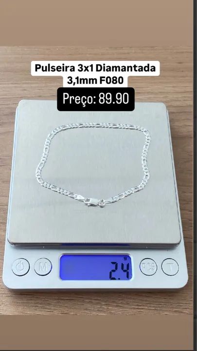 Pulseira 3x1 Diamantanda 3,1mm F080