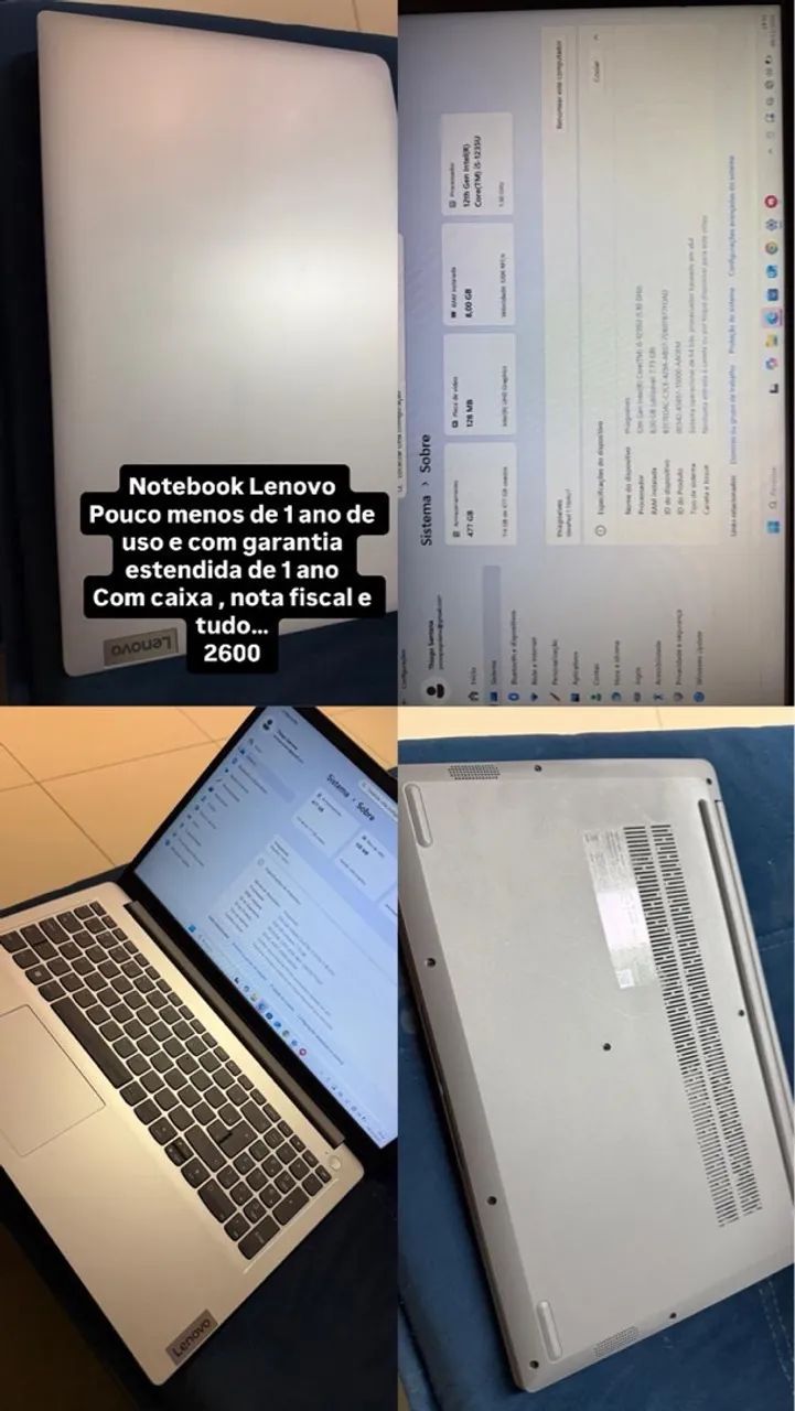Notebook Lenovo ainda na garantia.