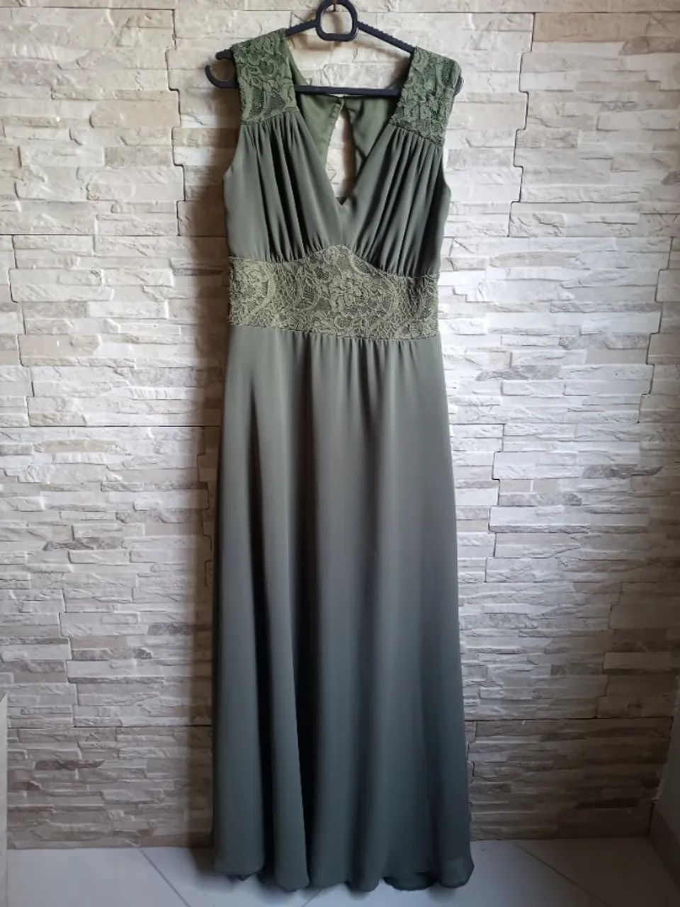 Vestido festa Verde oliva