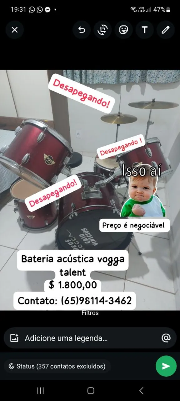 Bateria Acústica Vogga Talent