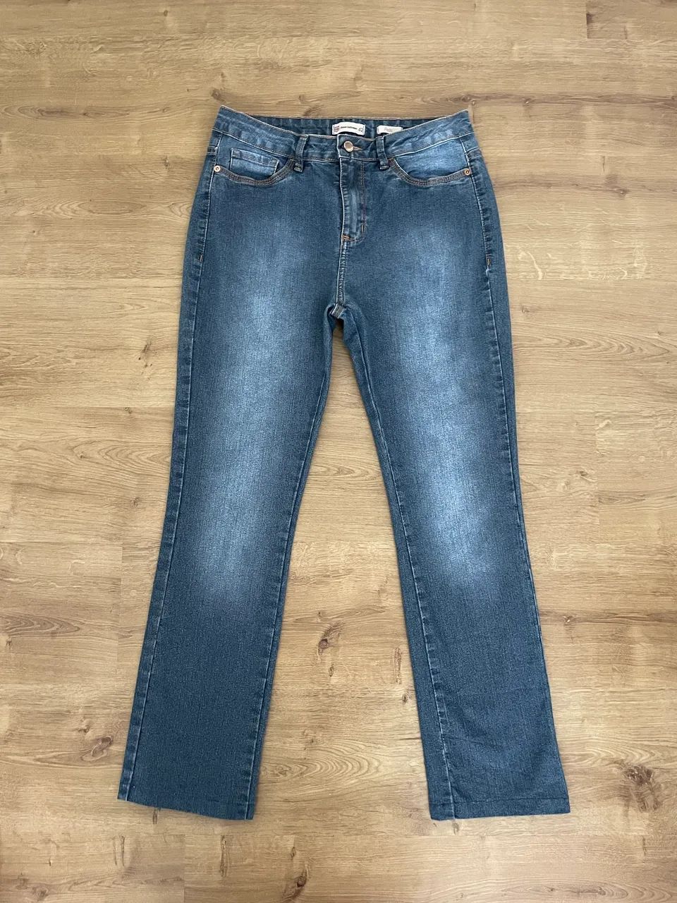 Calça jeans 42 feminina reta INK Denim Collection