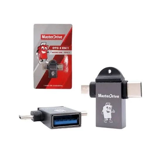 Adaptador OTG 2 em 1 Micro USB Tipo C