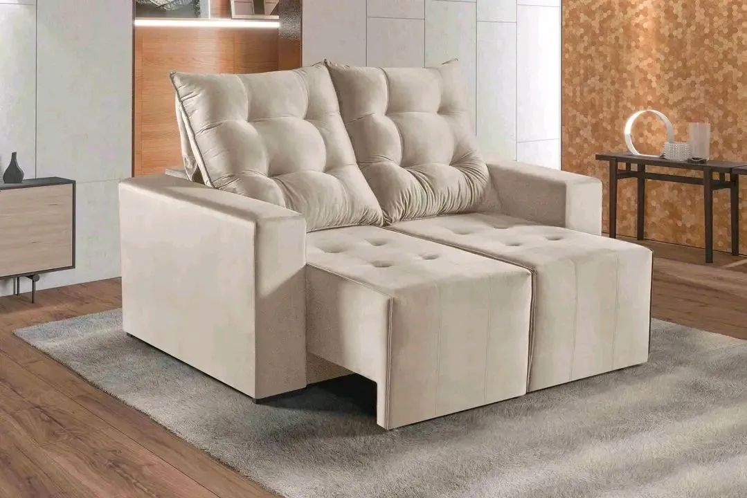 Sofá retrátil e reclinavel Itaguaí1,60m 2 módulos Veludo Inca SR F98