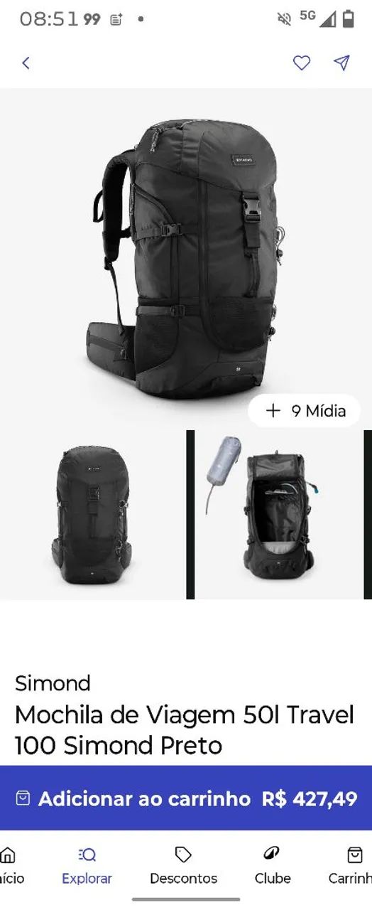 Mochila 50 litros Simond da Declaton 
