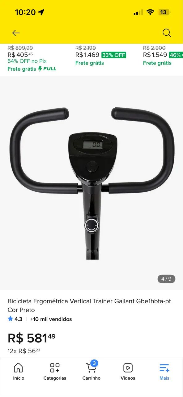 Bicicleta Ergométrica Vertical Trainer Gallant Gbe1hbta-pt Cor Preto - Foto 3