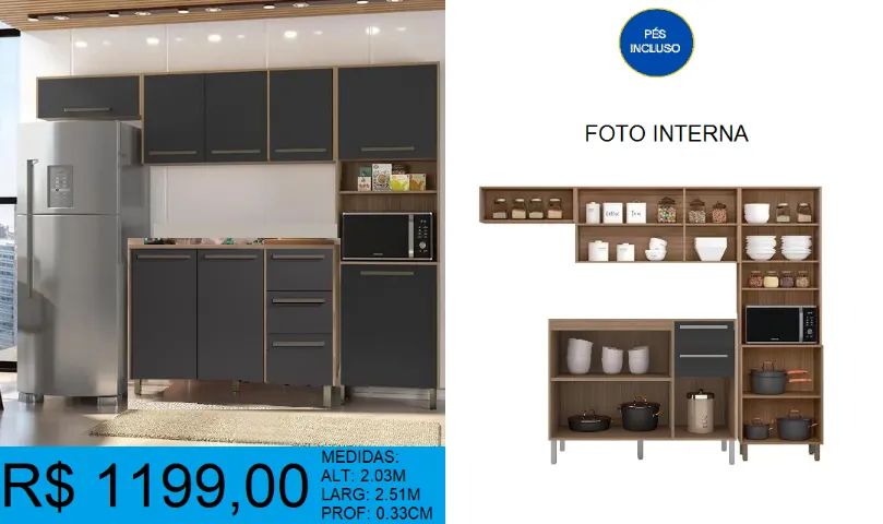 Cozinha - modulada-  compre hoje e receba em até 72 horas