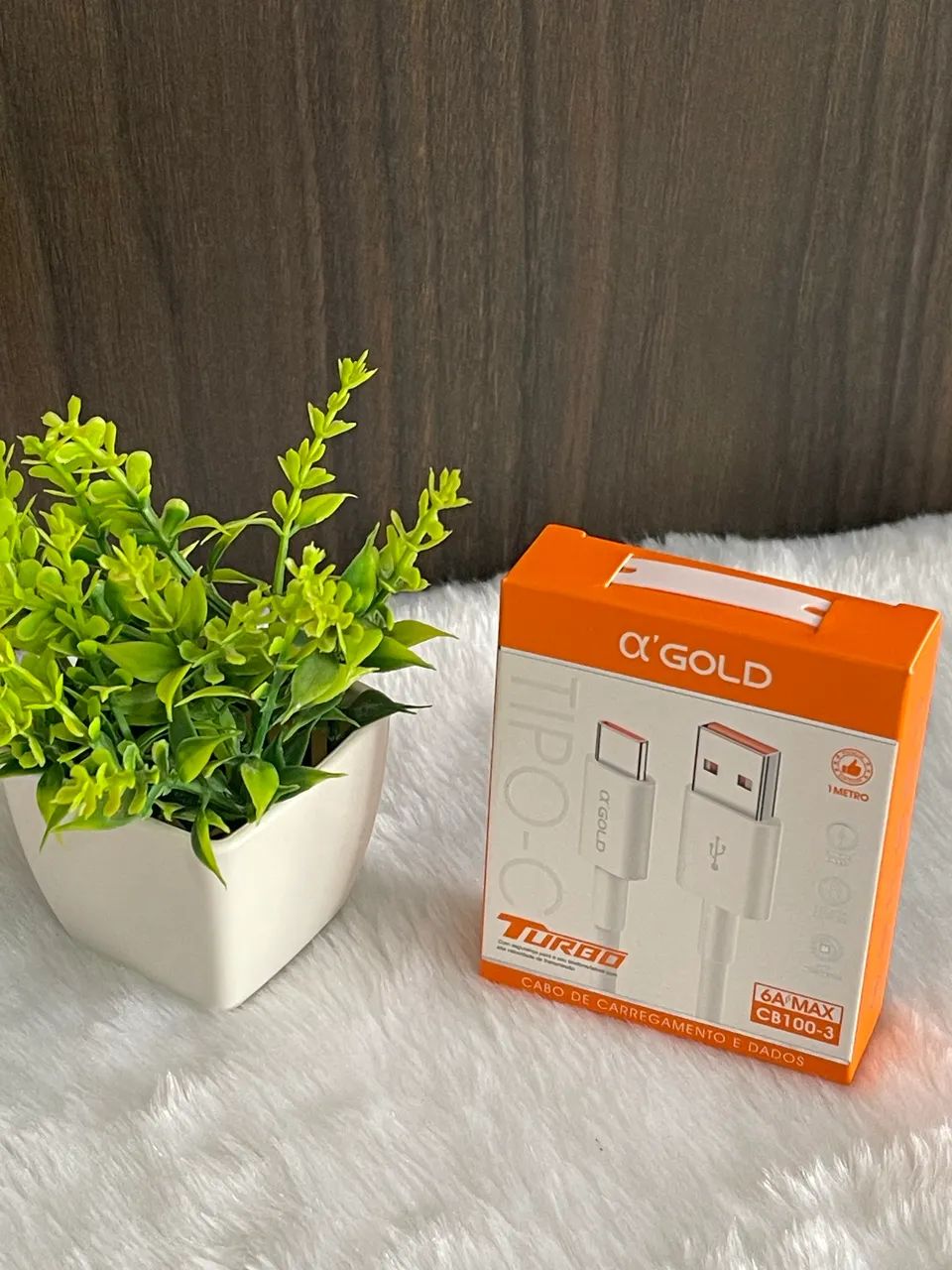 Cabo USB Tipo-C Turbo A?Gold CB100-3 6A Max - Carregamento Rápido e Transferência de Dados