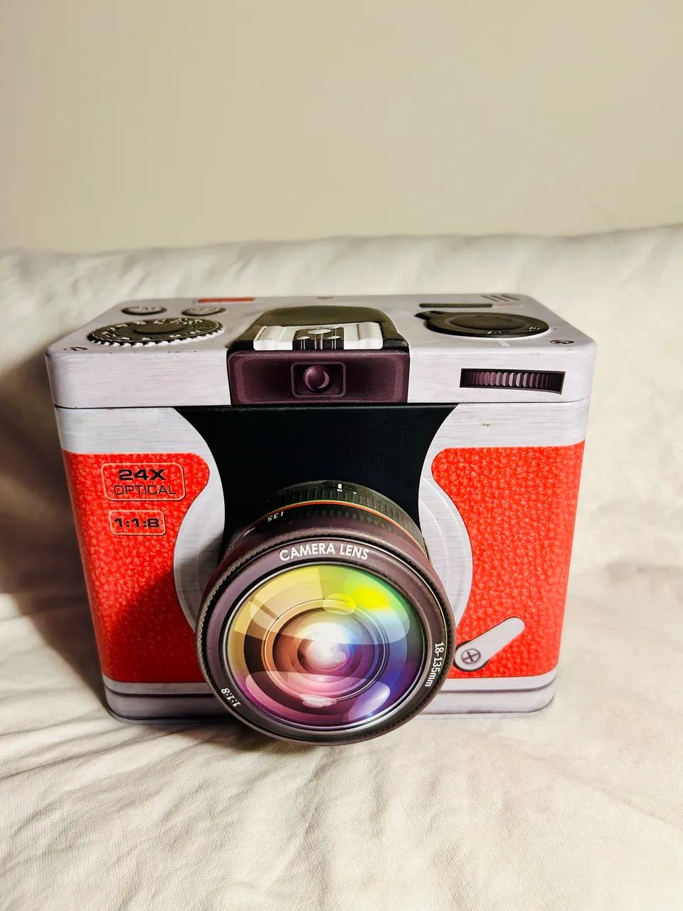 Pote Decorativo em Formato de Câmera Fotográfica