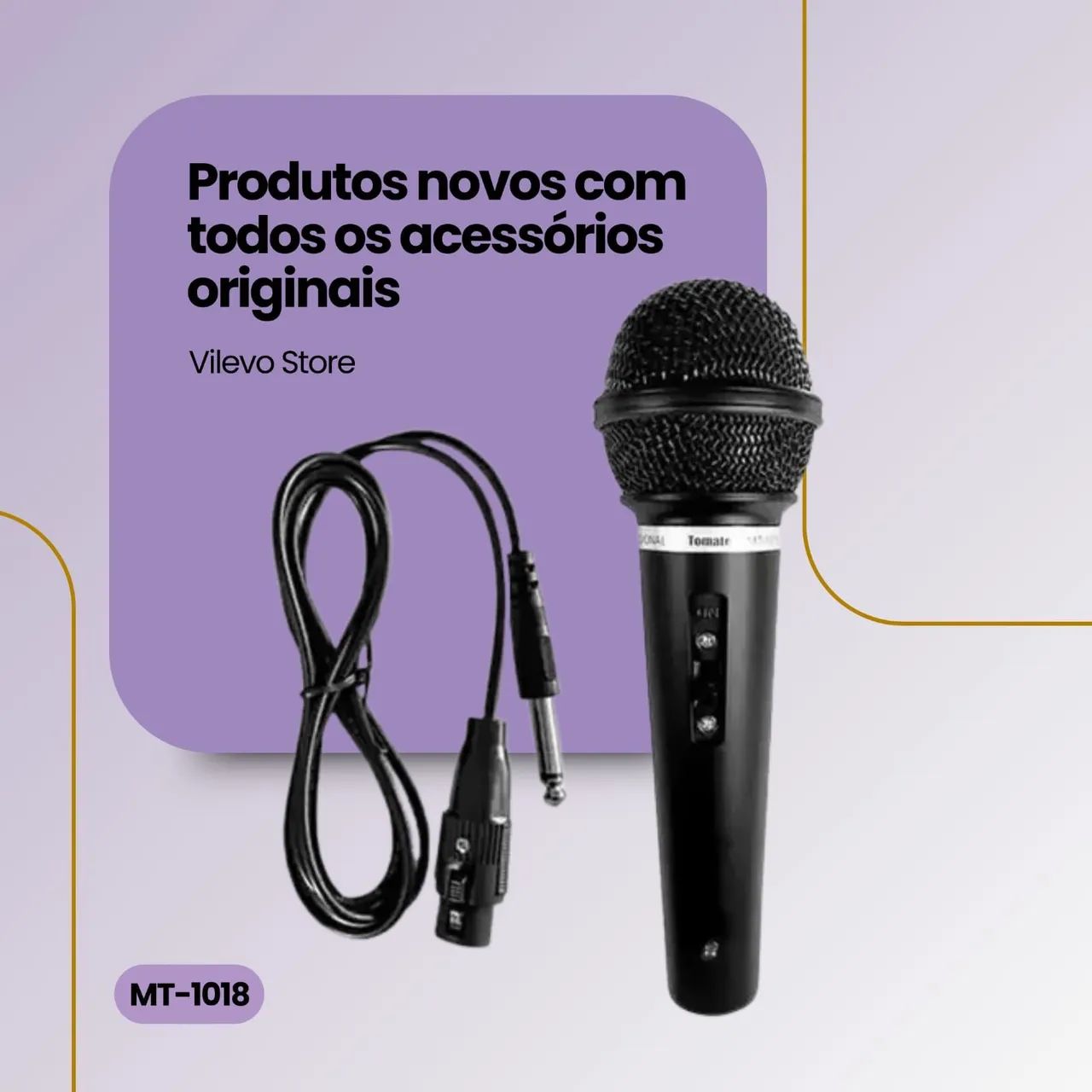 MICROFONE DINÂMICO PROFISSIONAL COM FIO TOMATE MT-1018 3 METROS  - Foto 2
