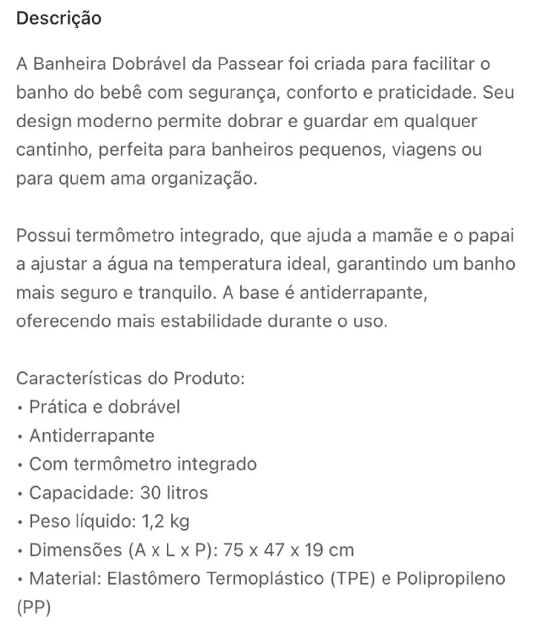 Banheira bebê 