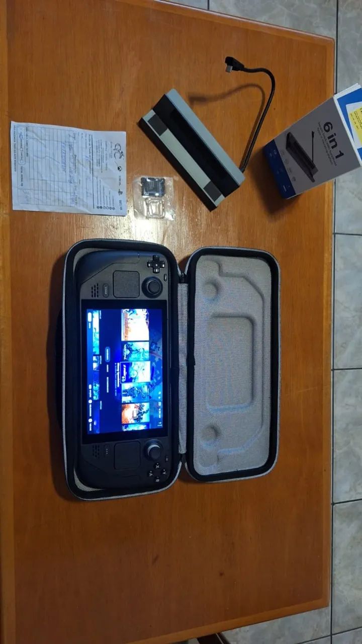 Steam Deck LCD 256gb+Doc+cartão de memória 512Gb - Consoles de