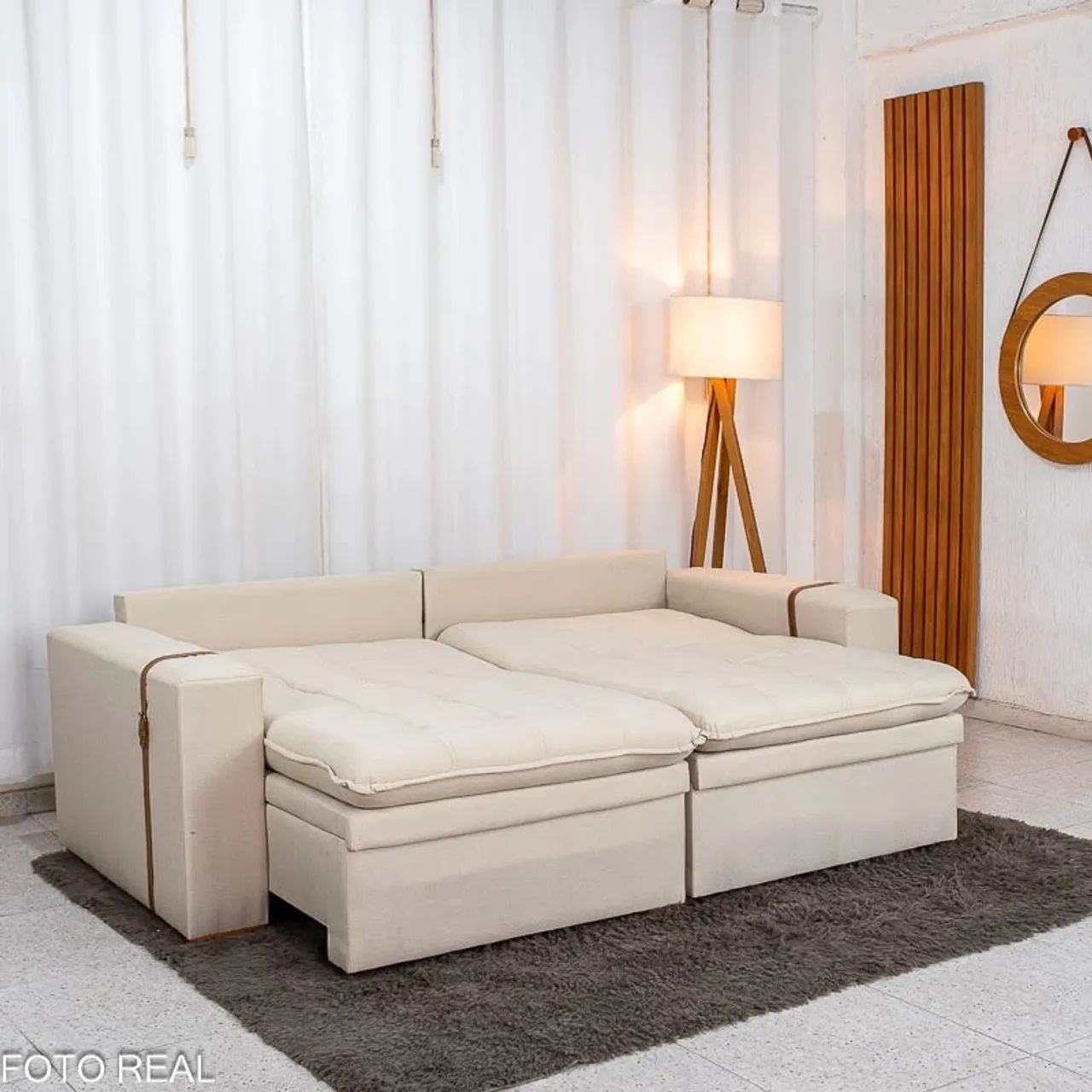 Sofá Cama 2,20m Retrátil Reclinável Com Baú D33m - Foto 3