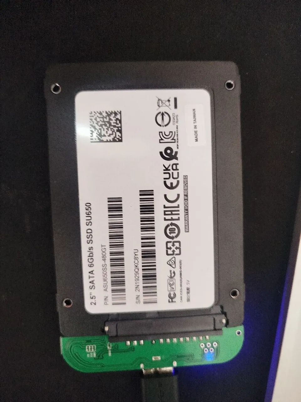 SSD 480gb data 3 horas de uso, novíssimo.