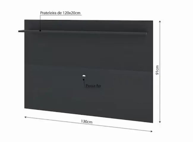 Painel para TV até 50 polegadas na cor preta, em bom estado de conservação. - Foto 2