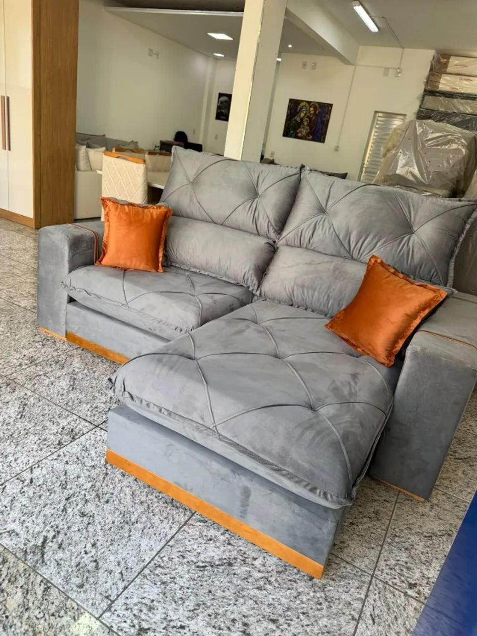 SOFÁ GRAN BELLO 2,30M - VELUDO Luxo  MOLAS ENSACADAS