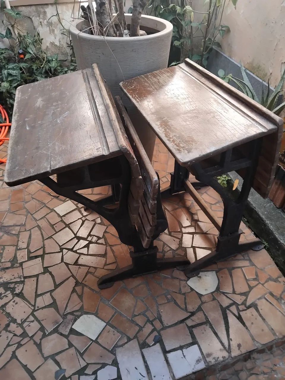 Carteira e cadeira antiga de escola - Foto 4