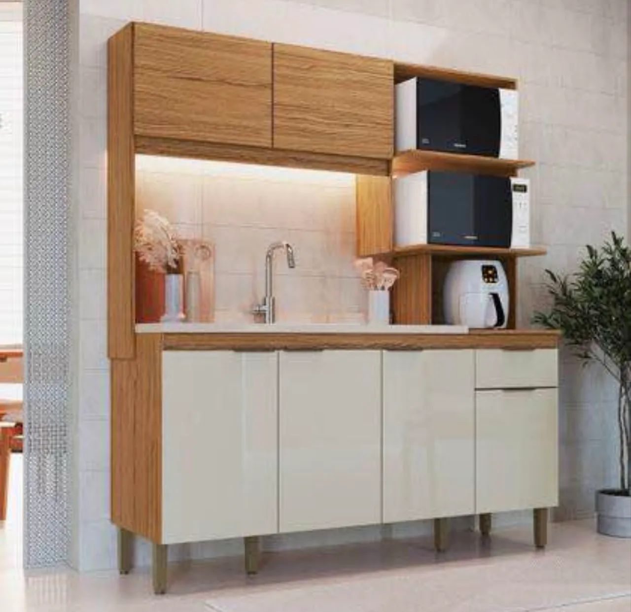 Cozinha compacta new Sevilha ? funcional com espaço para micro e