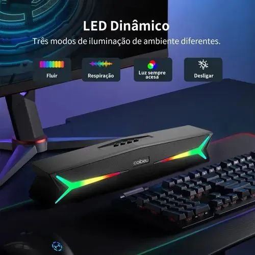 Soundbar Gamer RGB, Bluetooth, Aux, Coibeu. - Foto 3