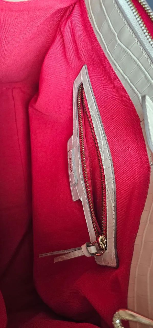 Bolsa Schutz, Lorena, tote, grande, croco, bege. Impecável!! - Foto 4