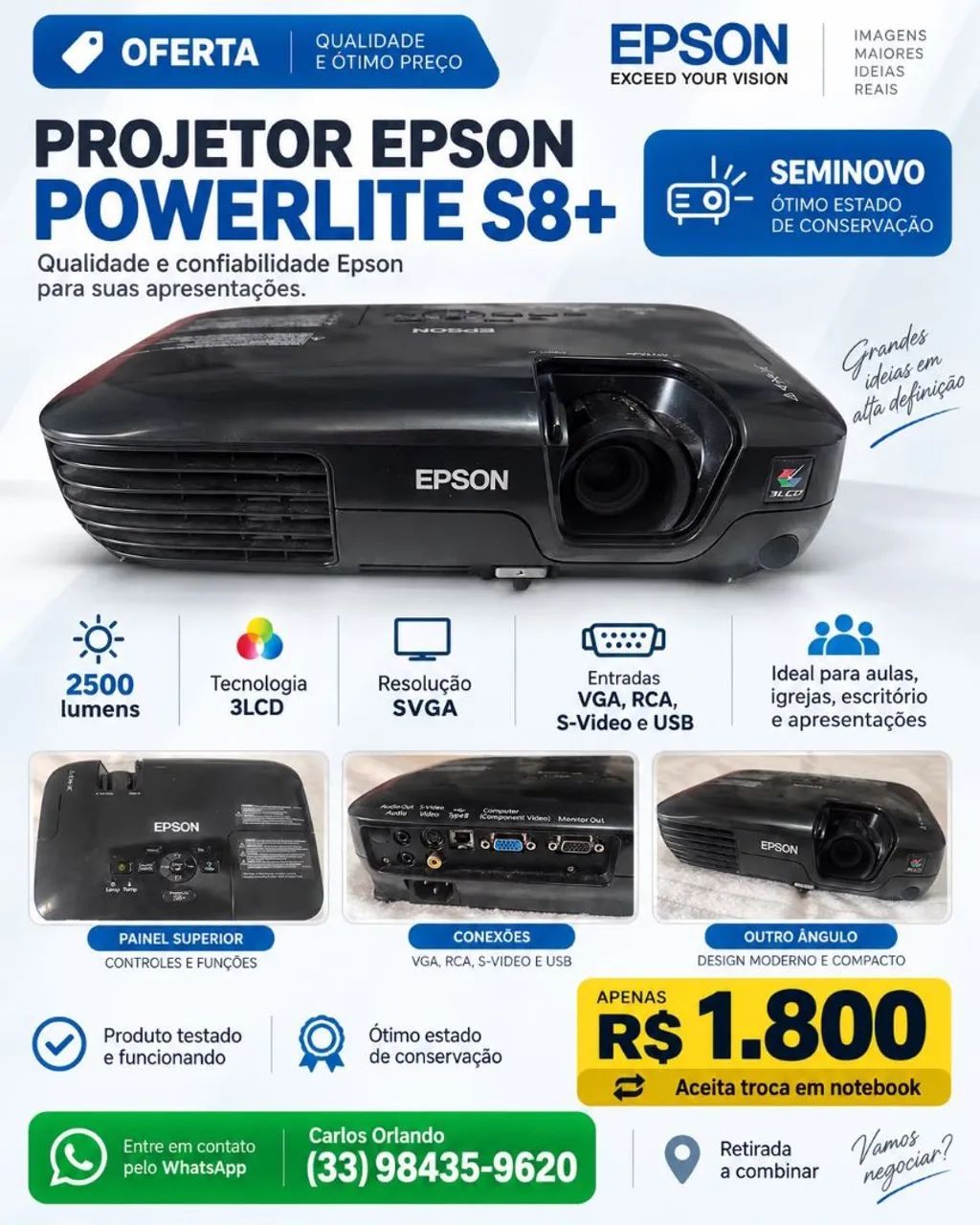 Data Show Epson S8+ - Foto 2