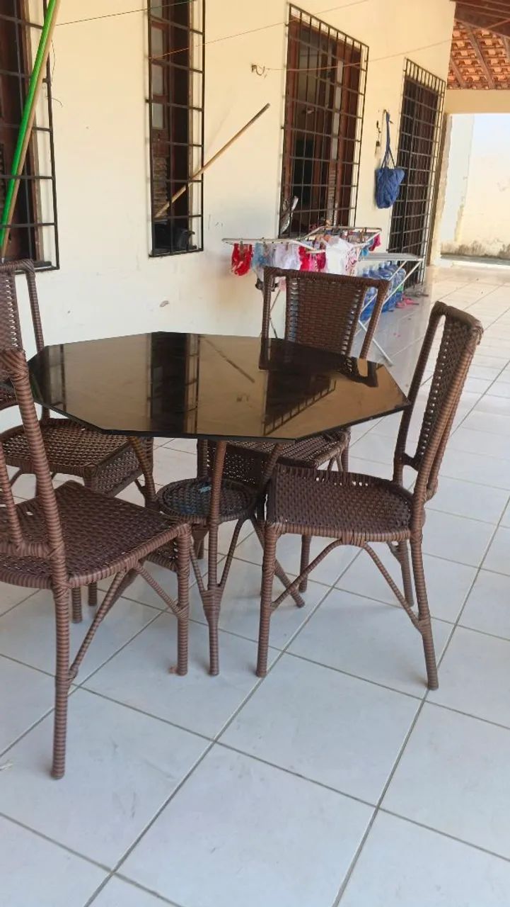 Mesa de vidro 4 cadeira  - Foto 2