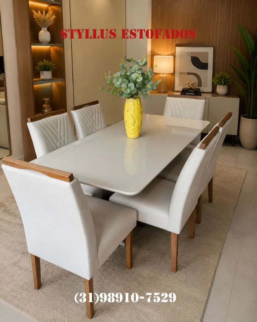 Sala de jantar com 6 cadeiras 