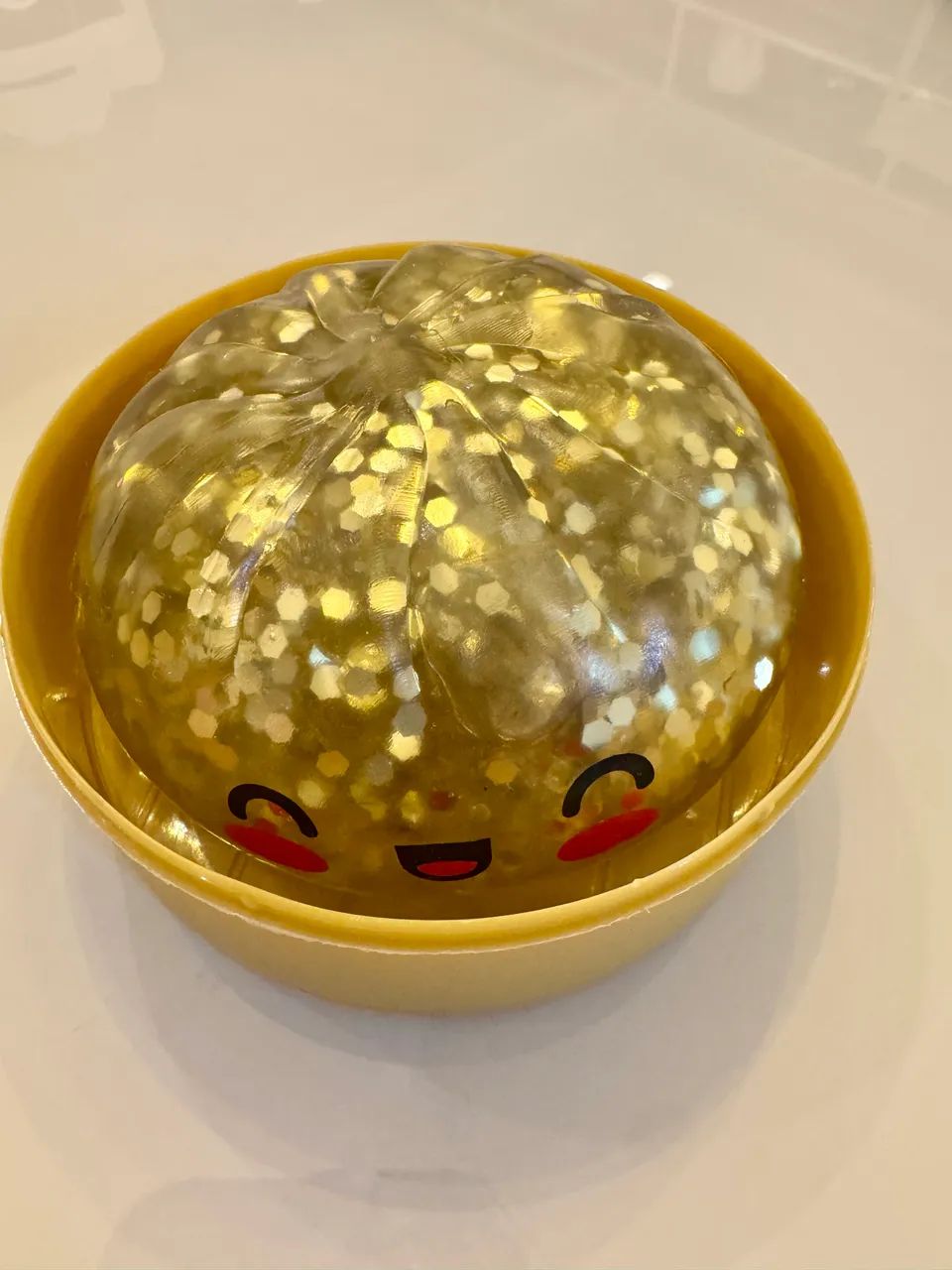 Dumpling squishy Glitter dourado  - Foto 4
