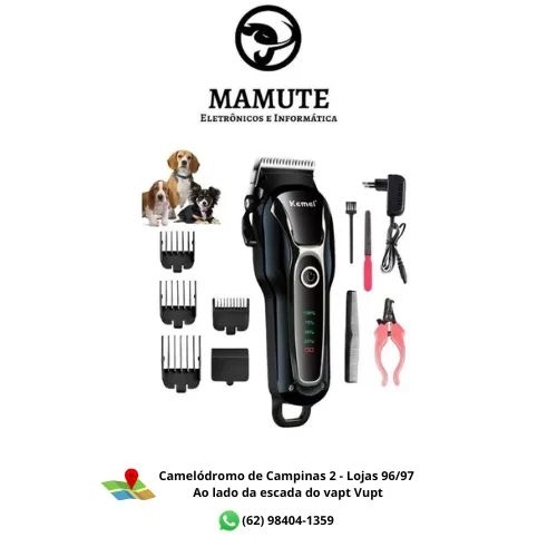 Máquina Tosa Pet Kemei Km-1991 S/ Fio com Kit Acessórios Gato Cachorro