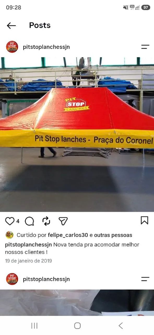Tenda sanfonada reforçada 