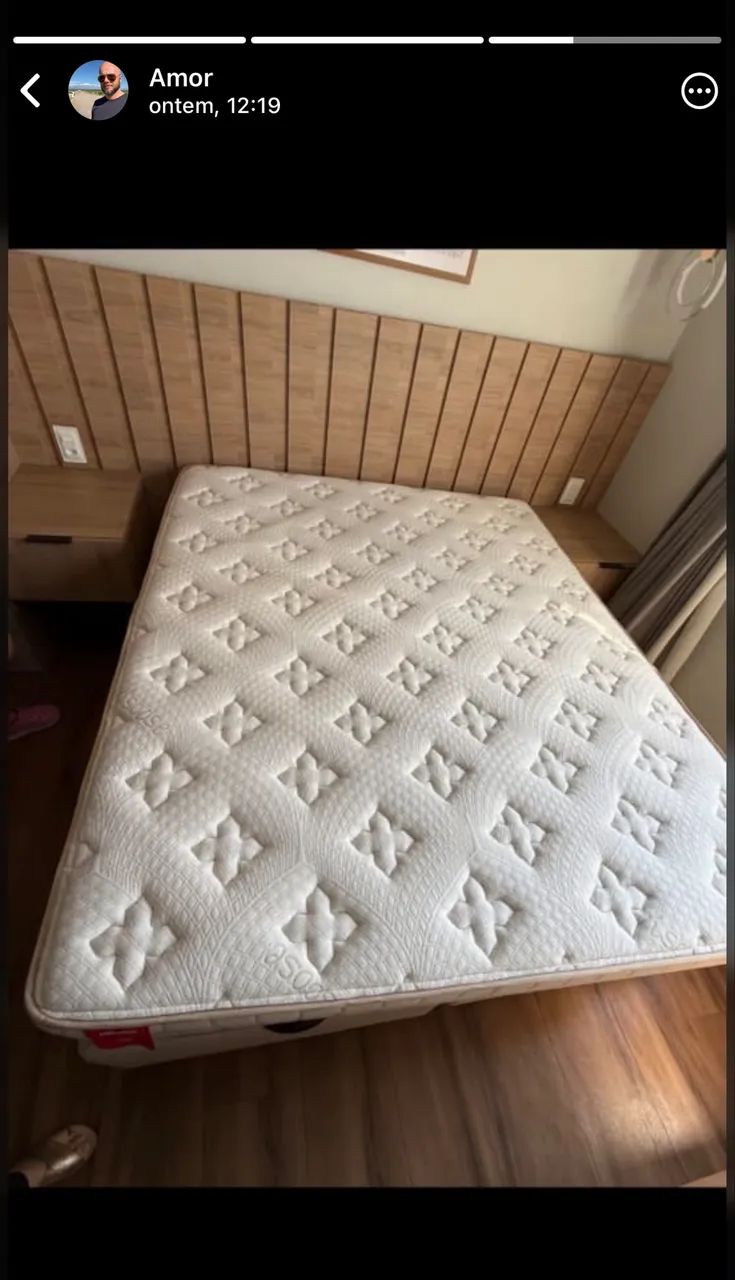 Cama queen Box bipartido + Colchão (Novos) 