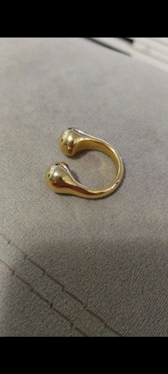 Anel em aço inoxidável dourado  - Foto 2