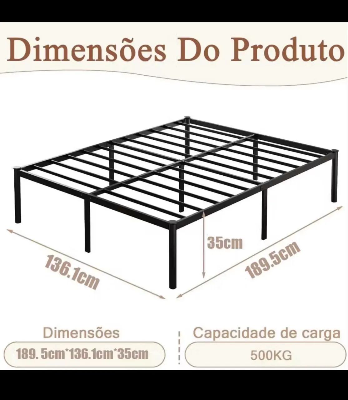 Estrutura da cama de plataforma king size