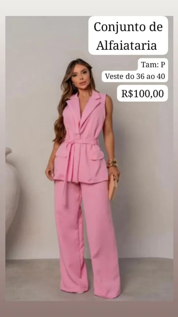Conjunto Rosa de Alfaiataria 