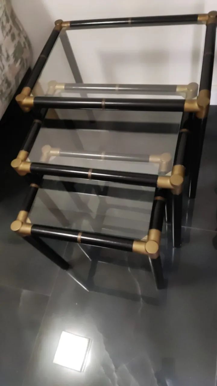 Mesa ninho comtampo de vidro - Foto 2