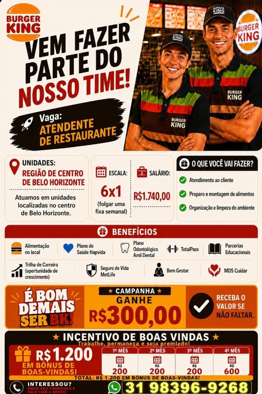 ATENDENTE FAST FOOD 