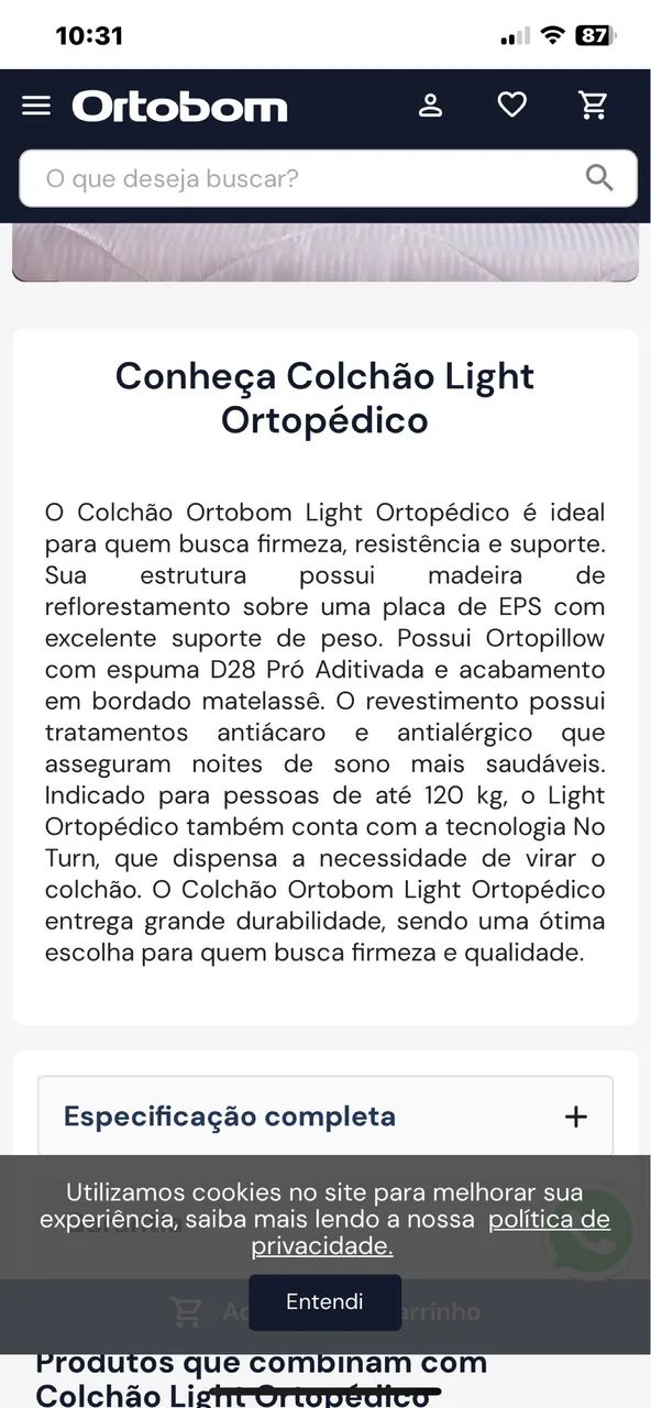 Colchão ortobom ortopédico solteiro semi novo - Foto 5