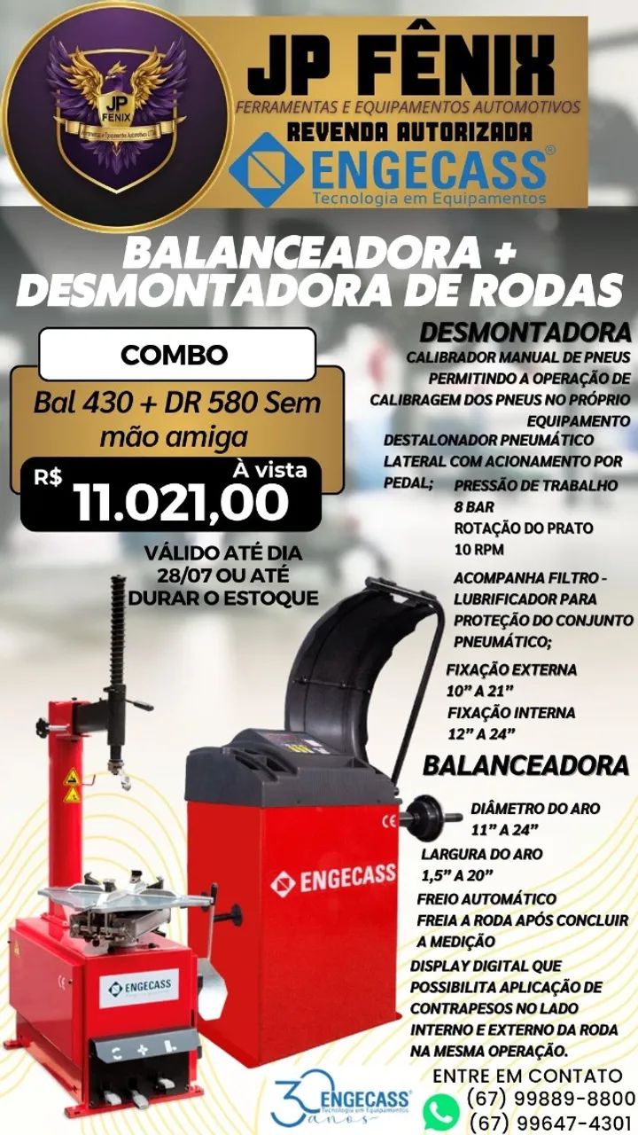 Combo Balanceadora + Desmontadora de Rodas