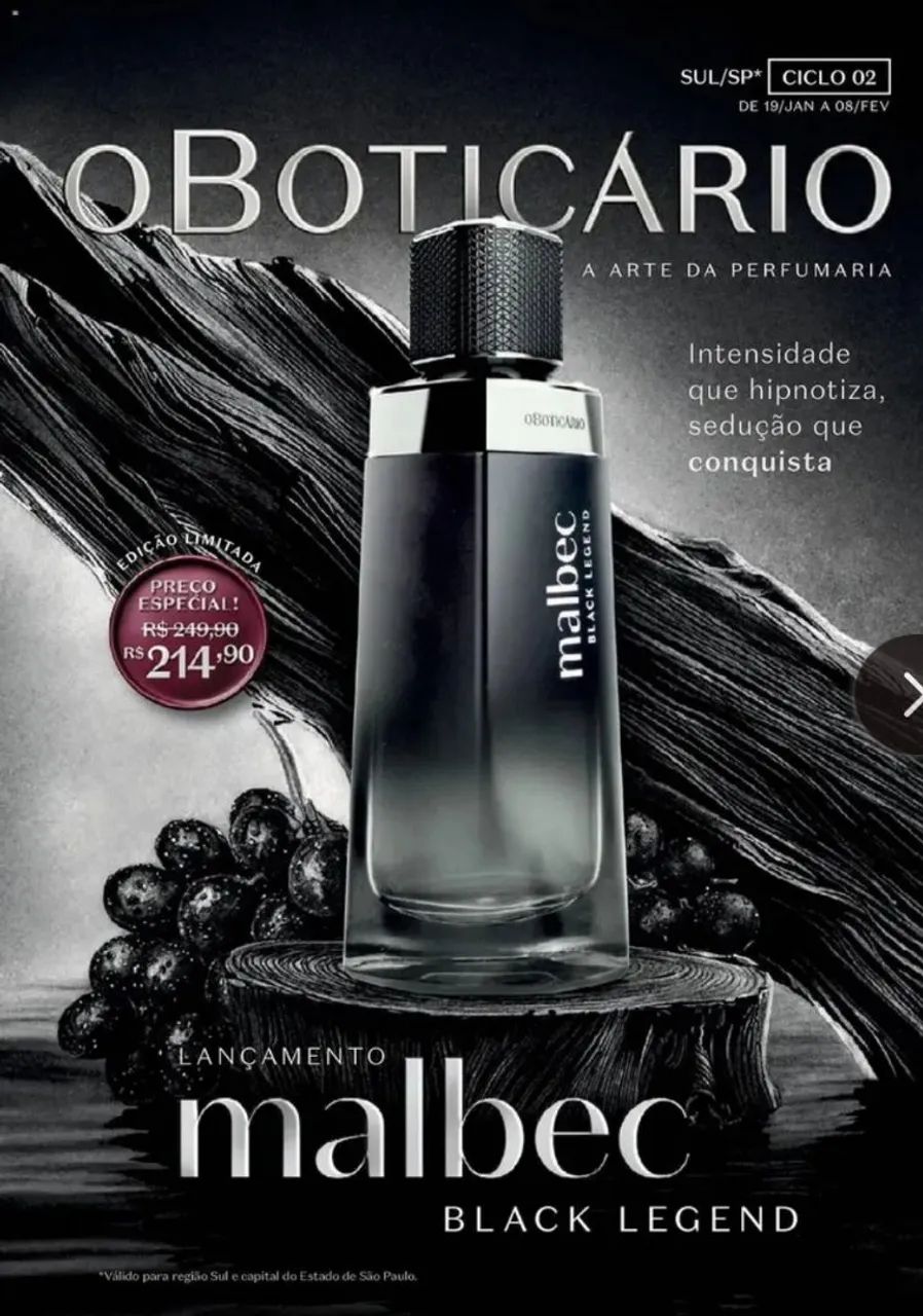 Perfume Malbec Black legend 100ml 
