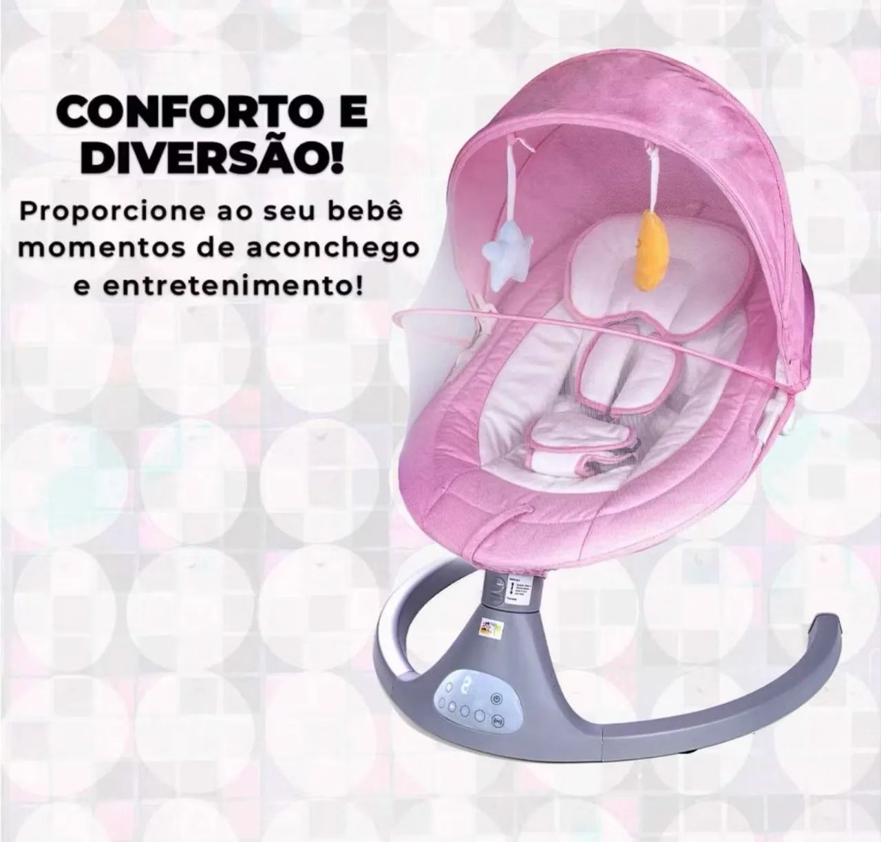Cadeira de Balanço Automática para Bebê Rosa ? - Foto 5
