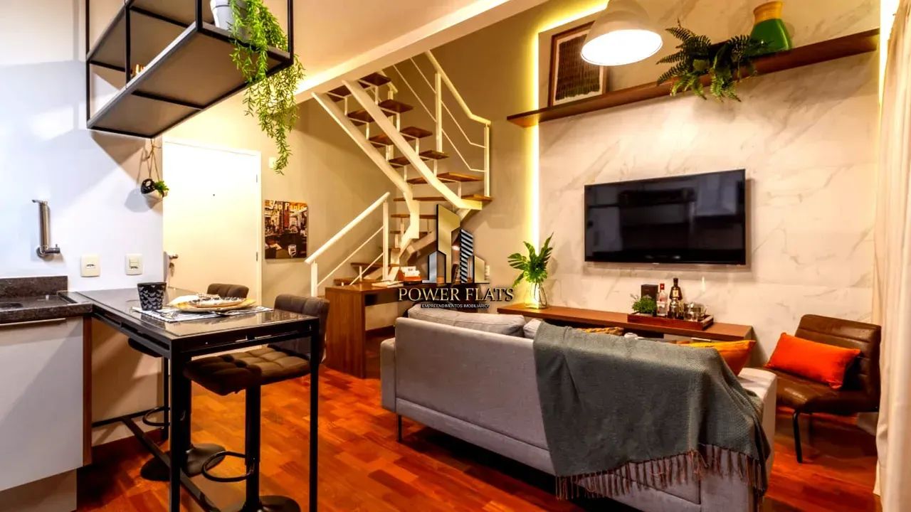 Flat duplex mobiliado para locação 45 m² 1 dormitório com vaga na Cidade Monções próximo à - Foto 2