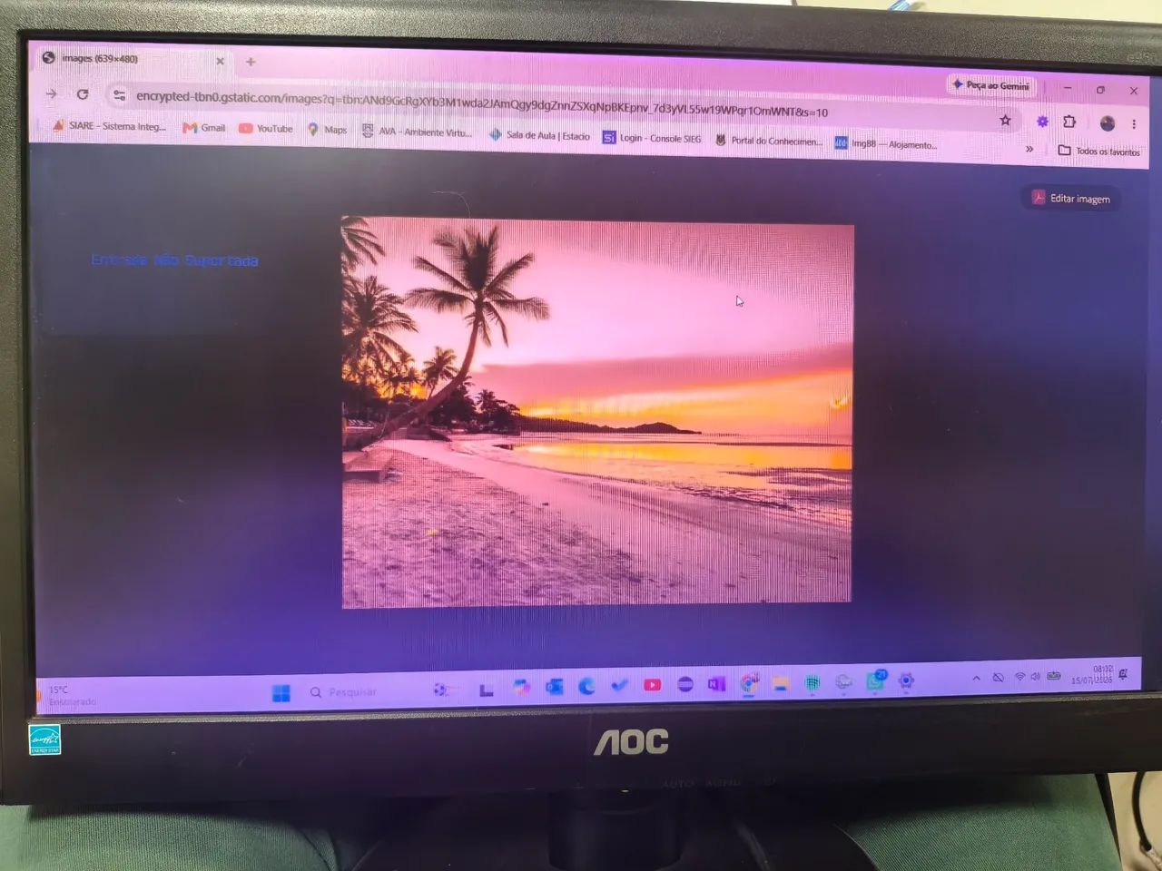 Monitor AOC 18,5" perfeito estado LCD