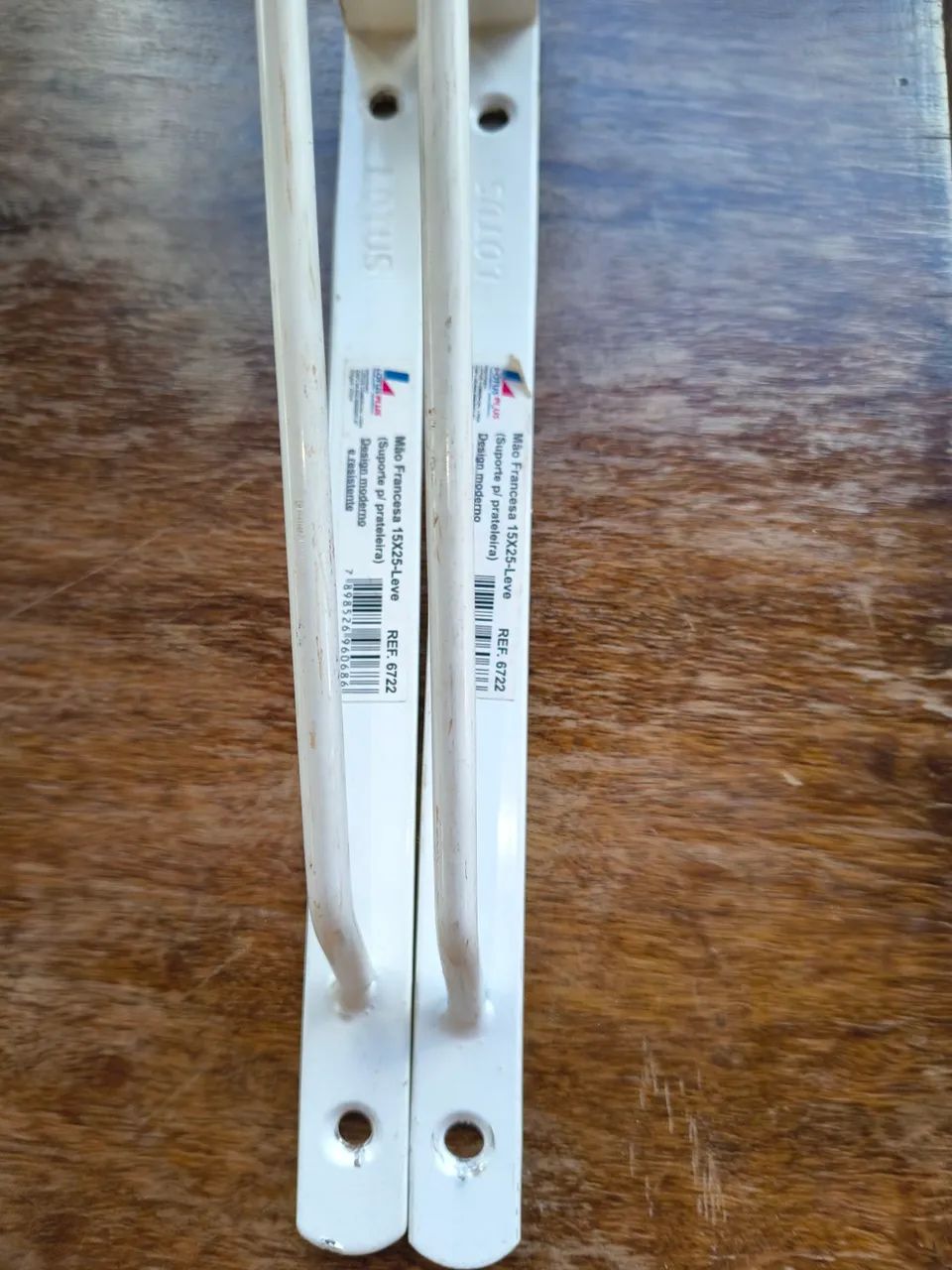 6 Mão Francesa 16x30 cm Lotus - Brancas - Ótimo Estado - Foto 2