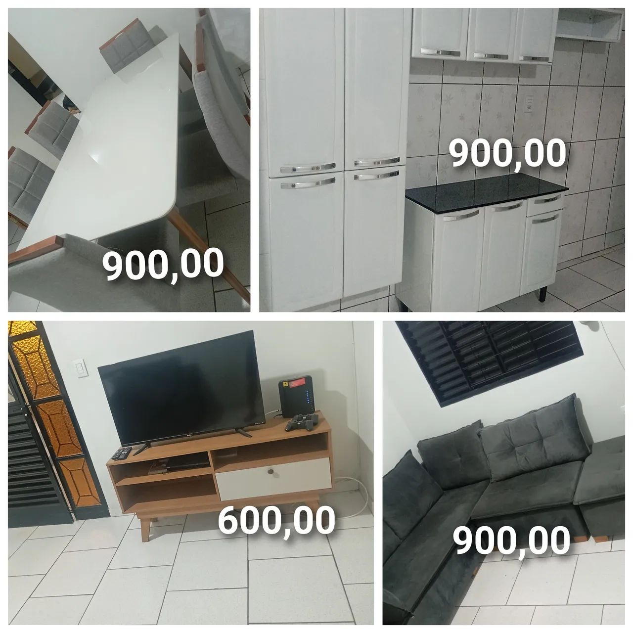 Mesa, sofá, rack, armário ( todos sem detalhes)