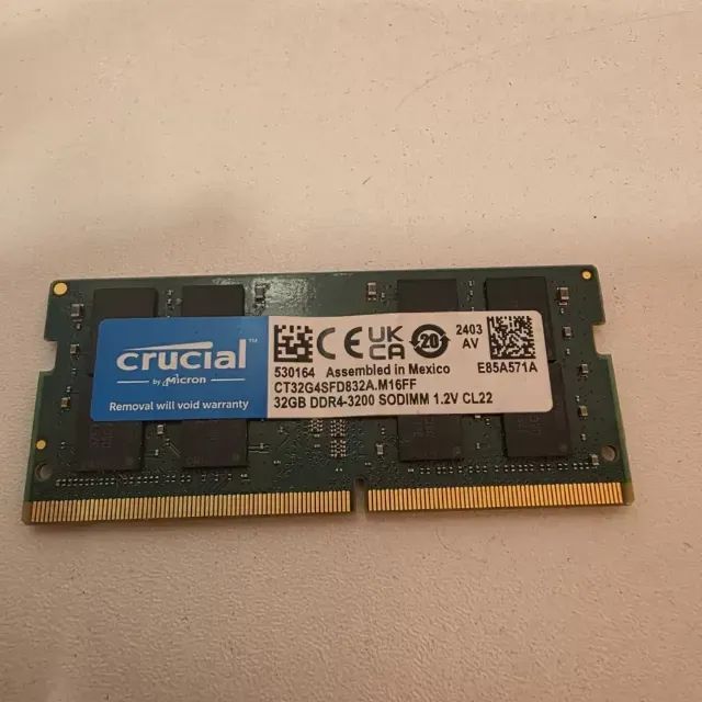 Memória Ram DDR4 Crucial SO-DIMM 32Gb 3200 MHz