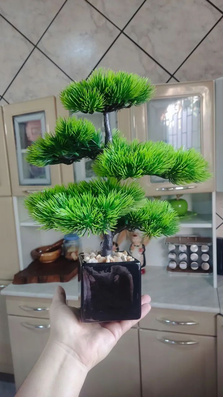 Bonsai Artificial com vaso suporte 