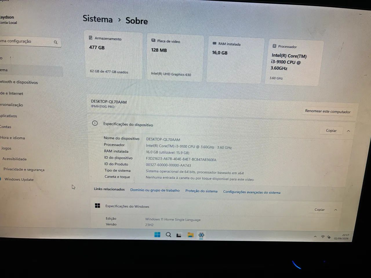 Computador Skul i3 9? Geração - Foto 2