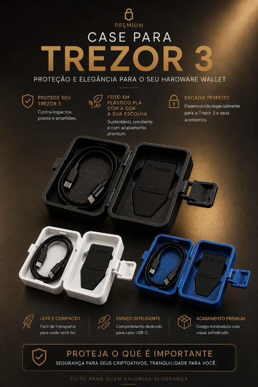 Case rígida para Trezor hardware wallet Safe 3