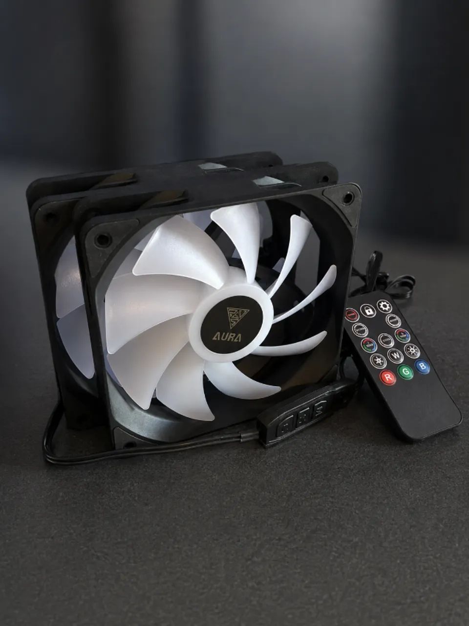 2 Fans Gamdias Aura GL + Mini controladora ARGB