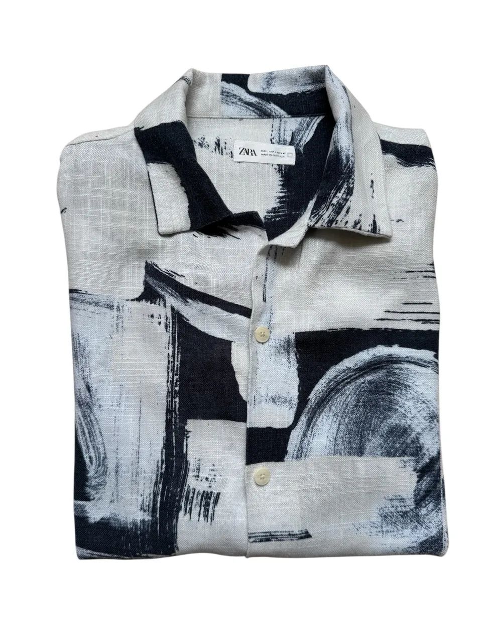 Camisa estampa de linho Zara 
